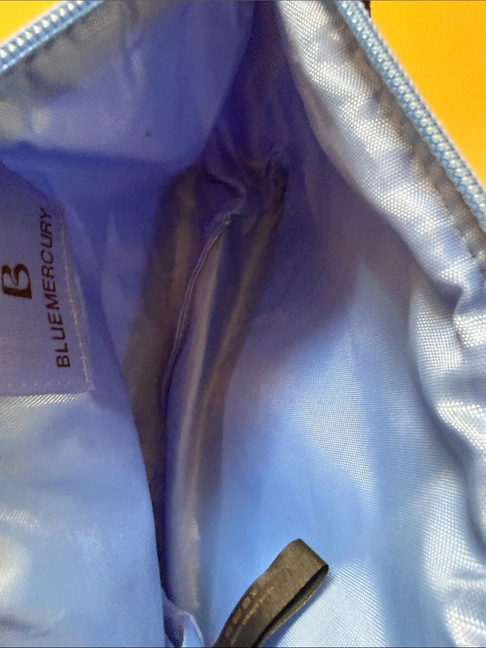 NWT Blue Mercury Quilted Cosmetic Pouch with Gold Zipper
